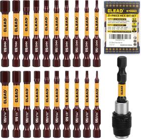 E70063 Elead Allen-wrench Hex Drill Bit Set 21pcs Durable Impact Allen Key One Size
