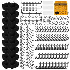 E70105 Elead 286-piece Extra Thick Pegboard Hooks Set Black