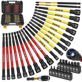 E70136 Elead Nut Driver Bit Set 35-piece Extra Long For Drill Metric And Sae