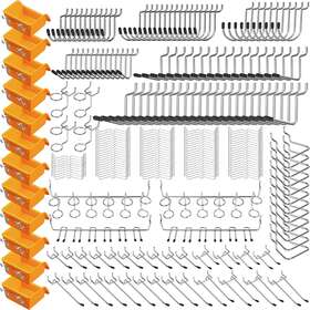 Ed70007 Elead 260 Pcs Peg Board Kit Assortment Accessories Tool Metal Hook Pegboard Organizer