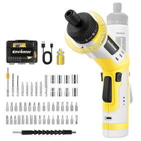 Enventor 975167739961 Screwdriver Set 4v Cordless Power Kit With 52pcs Accessories 20
