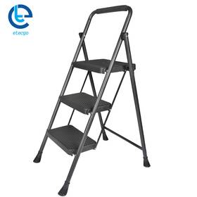 670059 Etecgo Sturdy Steel 3 Step Ladder Folding Stool With Wide Anti-slip Pedal 330 Lbs