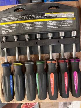774-9099 Evercraft 664766565663 7 Pc Sae Nut Driver Set #774-9099