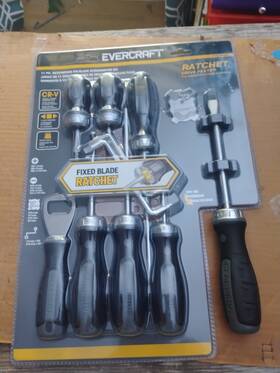 774-0239 Evercraft 11pc. Ratcheting Fixed - Blade Screwdriver Set
