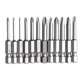 Eyech 603935147194 12pcs Phillips Head Screwdriver Bit Set 1/4 Inch Hex Shank Magnetic Cross S