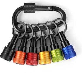 Facaincxs 744759624482 1/4 Inch Hex Shank Bit Holders Keychain Quick-change Design For Nut Driver Screw