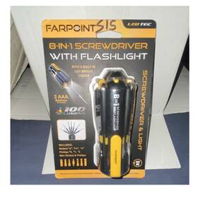 Farpoint Fl81412 8-in-1 Screwdriver With Led Flashlight 100 Lumens