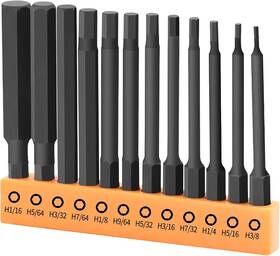 Feiling 313040744743 Hex Bit Set 12-piece Sae Allen Wrench Screwdriver 1/16-3/8 Inch Sizes