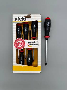 55095248 Felo Ergonic With Striking Cap Slotted And Phillips Screwdriver Set - 6 Pcs