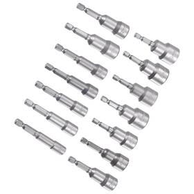 Fipux 634149684649 14pcs Nut Driver Set 1/4 Inch Hex Shank 6mm - 19mm Dia Power Nuts Drill Bit