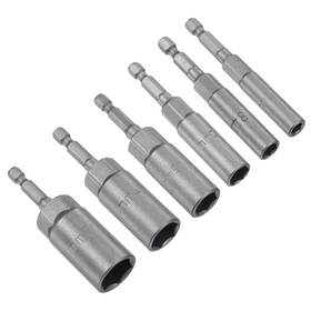 Fipux 636939905309 6 Pack 1/4 Inch Quick-change Hex Shank 6-17mm Nut Driver Bit No-magnetic Cr-v