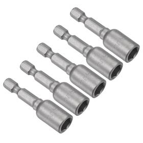 Fipux 636939979812 5 Pack 1/4 Inch Quick-change Hex Shank 8mm Magnetic Nut Driver Bit 1.89 Long