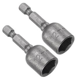 Fipux 639664303327 2pack 1/4 Inch Quick-change Hex Shank 12mm Magnetic Nut Driver Bit 1.89 Length