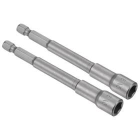 Fipux 639664303389 2pack 1/4 Inch Quick-change Hex Shank 5/16 Magnetic Nut Driver Bit 4 Length