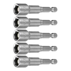 Fixinairp 601968341664 5pcs Hex Nut Driver Drills Bit 3/8 Inch 6-point Socket 1/4 Shank Magnetic