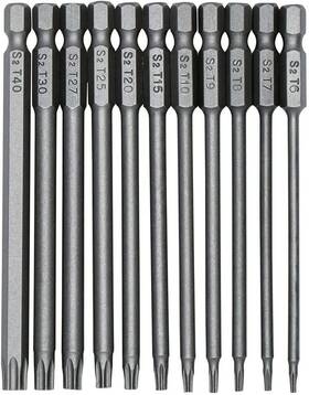 3316 Fixinus 11 Piece Torx Head Screwdriver Bit Set Magnetic 1/4 Inch Hex Shank S2 S