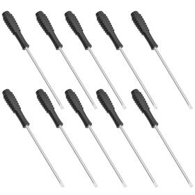 Focmkeas 5mm L145mm Black 10pcs Mini Slotted Screwdriver Flat Head For Watch Eyeglasses Electronic
