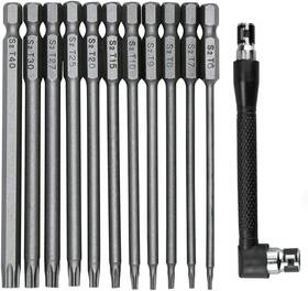 Fongmore 313036641605 11pcs 75mm Torx Security Head Screwdriver Drill Set 1/4 Inch Hex Shank T6 T7 T8