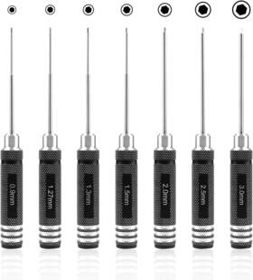 Fpvera 744110129724 Rc Hex Driver Set - 7pcs Allen Screwdriver Kit 0.9mm 1.27mm 1.3mm 1.5mm 2.0m