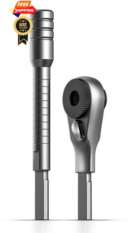 Galvanox Lkdx306 Flat-end Ratchet And Bit Extender Set For Multi-tools Silver
