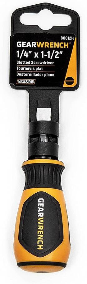 80012h Gearwrench Slotted Dual Material Screwdriver 1/4 Inch 1-1/2