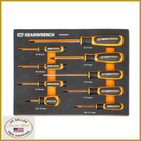 B0cjcslnr2 Gearwrench 9 Pc Phillips Dual Material Screwdriver Set Foam Storage Tray
