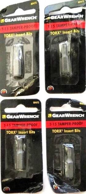 Kdt80472 Gearwrench New T-15 Tamper Proof Torx Insert Bits High Quality