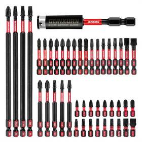 Geinxurn 711181215144 Impact Tough Magnetic Mixed 45pack Insert Driver Bits S2 Alloy Steel Screwdrive