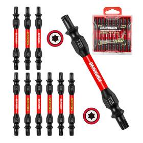 Ad20t2506510 Geinxurn 10pcs T20-t25 Impact Double End Screwdriver Bit Set 2.56 Inch #2 Torx /#25 To