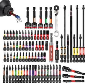 Gaim082-a Geinxurn 82pieces Impact Screwdriver Bits Set Magnetic S2 Steel Phillips/square/torx/hex