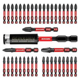 Gaph50-041 Geinxurn Anti-slip Hex Impact Tough Magnetic Screwdriver Bits Mixed Bits-41pc