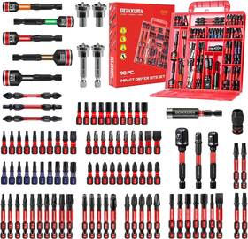 Gstb098-us Geinxurn 98pieces 1 Inch /2 Impact Screwdriver Bits Set Magnetic S2 Steel Phillips/slot