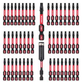 Gt20050-051 Geinxurn 50 Pieces T20 2 Inch Impact Tough Magnetic #20 Torx Head Power Bits S2 Alloy