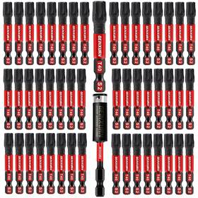 Gt40050-051 Geinxurn 51 Pieces T40 Impact Tough Magnetic Screwdriver Bit Set 1 Inch #40 Torx Head