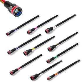 Ntd150ms-10 Geinxurn Impact Nut Driver Set 10 Pieces 6 Inch Long 6mm 8mm 10mm 11mm 13mm 1/4 5/16 3/8 7