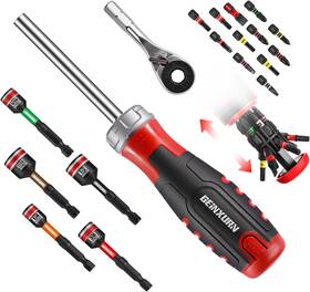 Rm019-b-us Geinxurn 19 Pieces Ratcheting Screwdriver Set Mini Rachet Wrench Han
