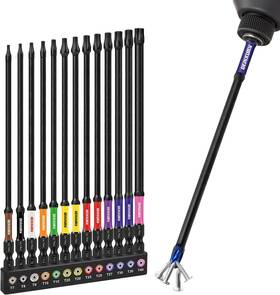 Utbtmx150013 Geinxurn 13-piece Torx Screwdriver Bit Set 6 Inch Long Extension T7-t40 With Color Coded Bas