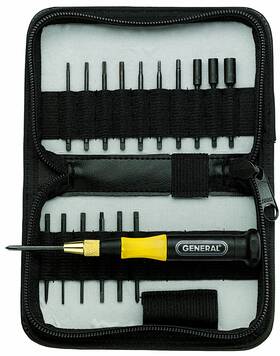 63518 General Tools 787721815327 Eighteen-piece Precision Screwdriver Set Black