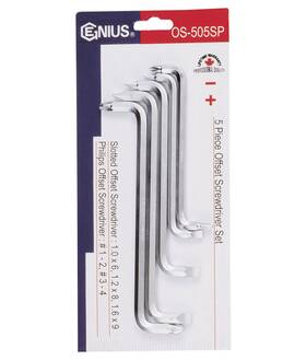 Os-505sp Genius Tools 668233113333 5pc Slotted And Phillips Offset Screwdriver Set -