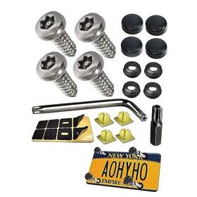 Gk19656 Gkmow 4 Set Anti Theft Licence Plate Screws Ss Rustproof Bolts Pcs #01 Silver