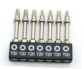 77072 Golden Coulee 7 Pc 2 Inch 50mm T20 Screwdriver Bit Set S2 Steel High Torque X 7pc