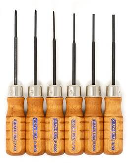 Grace 731940310200 6pc Micro Screwdriver Set Flat Phillips Wood Mini Glasses Made In Usa