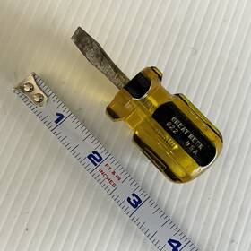 G22c Great Neck Vintage Stubby Screwdriver G22 Round Shank Flathead Made In U.s.a