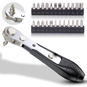 25in1 Greatalent 612520845896 S2 Steel Mini Ratchet Wrench Screwdriver Bit Set With 1/4 Inch Hex Drive Ph