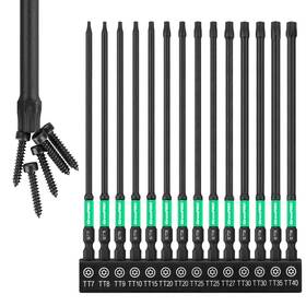 T7-t40 Grenpro 071046 Torx Bit Set 14pc Impact Driver Magnetic 6 Inch 14pcs