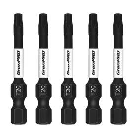 Grenpro T20-2in 5pcs Screwdriver Power Bits Torx Head Bit Set High Impact Tough Magne