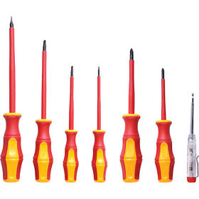 Scdr-vde-7-st Groz 7-pc Voltage-free Screwdrivers 4 Slotted 2 Phillips 1 Voltage Tester