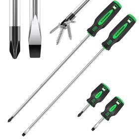 Ly047 Gur 4-piece 12 Inch Long Magnetic Slotted And Phillips Screwdriver Set