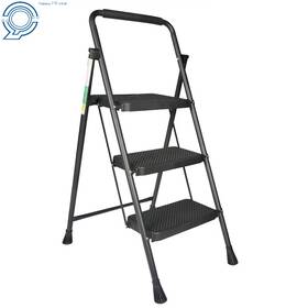 Hp87399 Happy19star 3 Step Ladder Folding Stool 330 Lbs Sturdy Steel With Wide Anti-slip Pedal