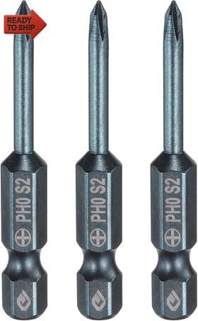 Harfington 313110146118 3pcs #0 Phillips Screwdriver Bit Ph0 1/4 Inch Hex Shank 2 50mm Long